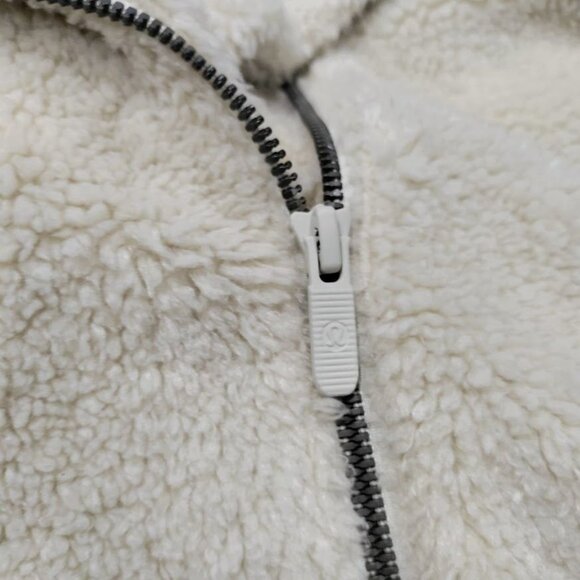 Lululemon Athletica Womens Small Textured Fleece Collared Cropped Jacket Bone - Picture 4 of 10